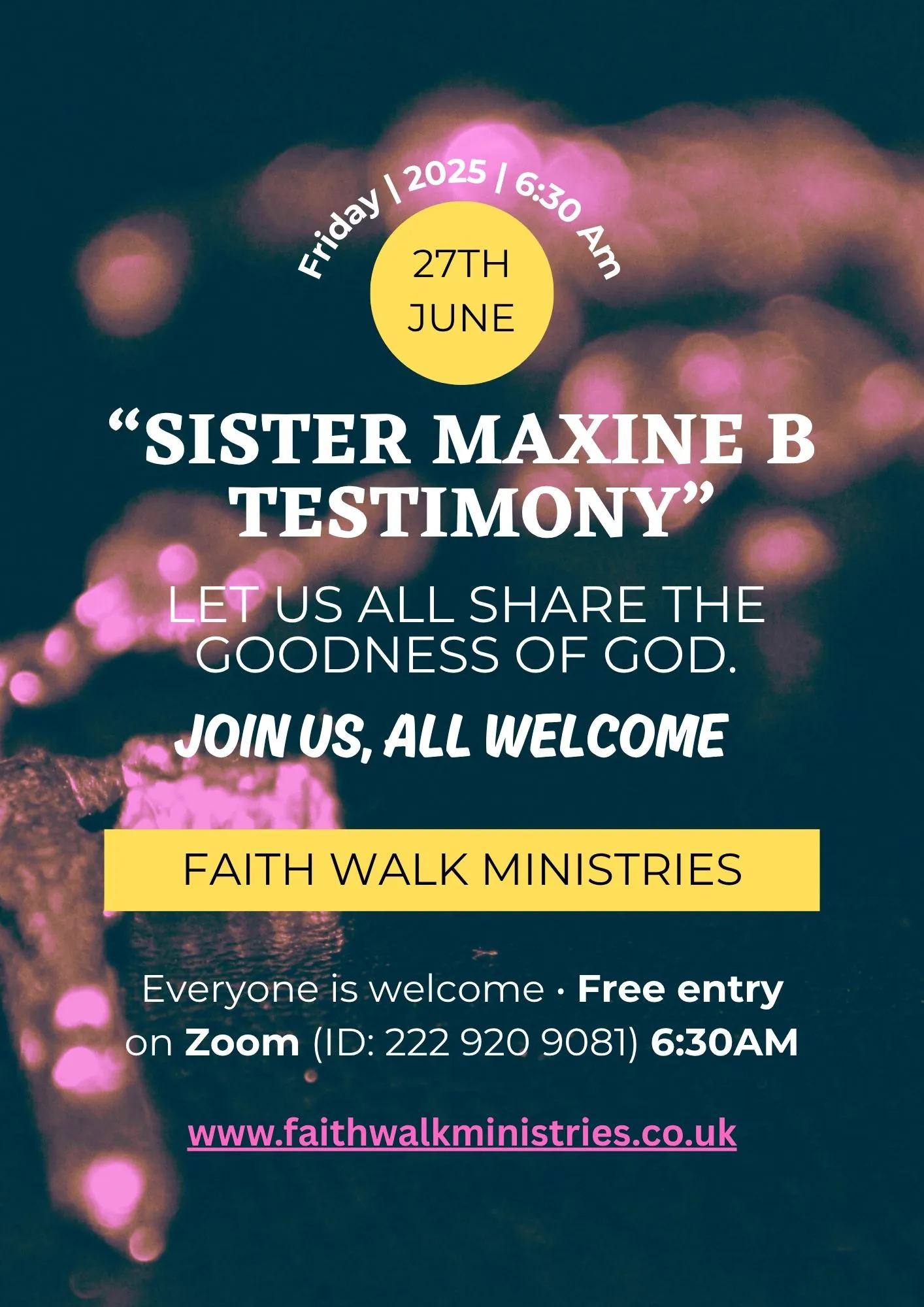 TESTIMONY - faith walk ministries Maxine B TESTIMONY